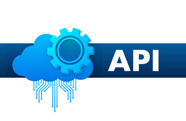 Wall Mural - cloud api - application programming interface. internet network. vector stock illustration.