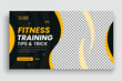 gym poster thumbnail social media promotion and youtube thumbnail banner post template design, video thumbnail. Editable vector