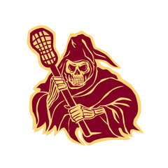 Wall Mural - Grim Reaper Lacrosse Defense Pole Retro