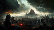 Illustration artwork fantasy battle war monsters concept digital art cinematic
