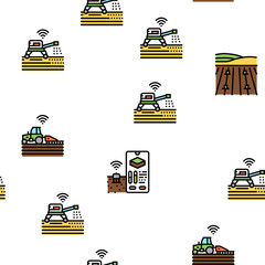 Wall Mural - farm smart agriculture farmer vector seamless pattern