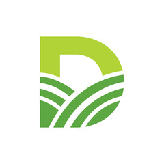 Letter D Agriculture Logo. Agro Farm Logo Based on Alphabet for Bakery, Bread, Cake, Cafe, Pastry, Home Industries Business Identity