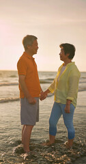 Wall Mural - elderly couple are chatting happily