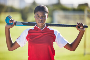 Canvas Print - hockey player or coach holding stick ready for a competition or match on the sports ground or field.