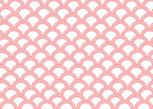 Vector Abstract Fish Scale Pattern Background Fabric Half Circle  In Pink Japanese Style