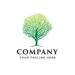 Wall Mural - Green Tree logo. modern green garden logo design template