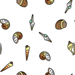 Canvas Print - sea shell beach summer ocean vector seamless pattern