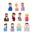 © kromkrathog - Male and female faces avatars. flat style icons set