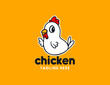Cartoon chicken  fastfood logo template