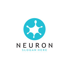 Wall Mural - nerve cell logo or neuron logo with vector template