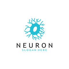 Wall Mural - nerve cell logo or neuron logo with vector template