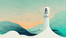 Lighthouse On The Sea Background