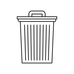 Poster - Trash bin icon in line style icon, isolated on white background