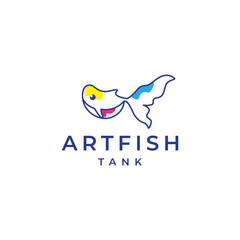 Wall Mural - veiltail fish abstract logo design