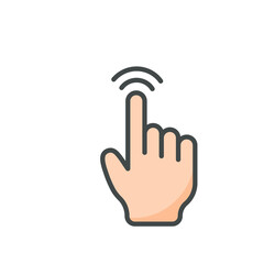 Vector cartoon finger mouse cursor in various gestures for mobile touch screen devices