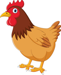 Wall Mural - cartoon hen isolated on white background
