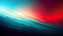 Red And Cyan Abstract Background. Colorful Red, Teal Colors, Design Wallpaper. Graphic Digital Pattern With Modern Shapes. 4K High End Backdrop. Simple, Clean Design For Web Banner Or Website.