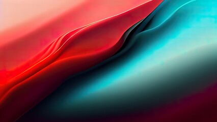 Wall Mural - Red and cyan abstract background. Colorful red, teal colors, design wallpaper. Graphic digital pattern with modern shapes. 4K high end backdrop. Simple, clean design for web banner or website.
