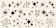 Shiny stars on a light background. Big set of twinkling stars. Star light effect, vector illustration, icons.