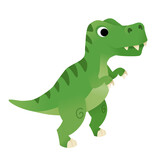 Fototapeta Dinusie - Little cartoon Tyrannosaurus. Prehistoric T-Rex dinosaur illustration.