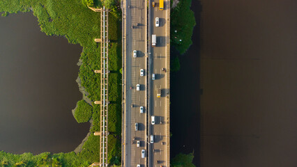 Aerial Photography Drone photography of Chennai and the suburbs in Tamil Nadu India; River bed landscape images of villages; Beach aerial view