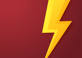 Thunder on red background. Thunder flash. thunder symbol.