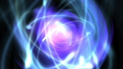 Wall Mural - 4k animated abstraction atom molecule