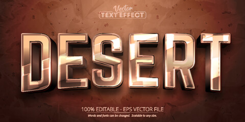 Sticker - Desert text effect, editable old and shiny text style