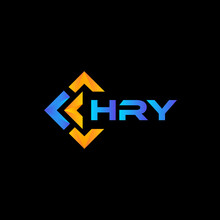 HRY Rectangle Technology Logo Design On Black Background. HRY Creative Initials Letter Logo Concept.
