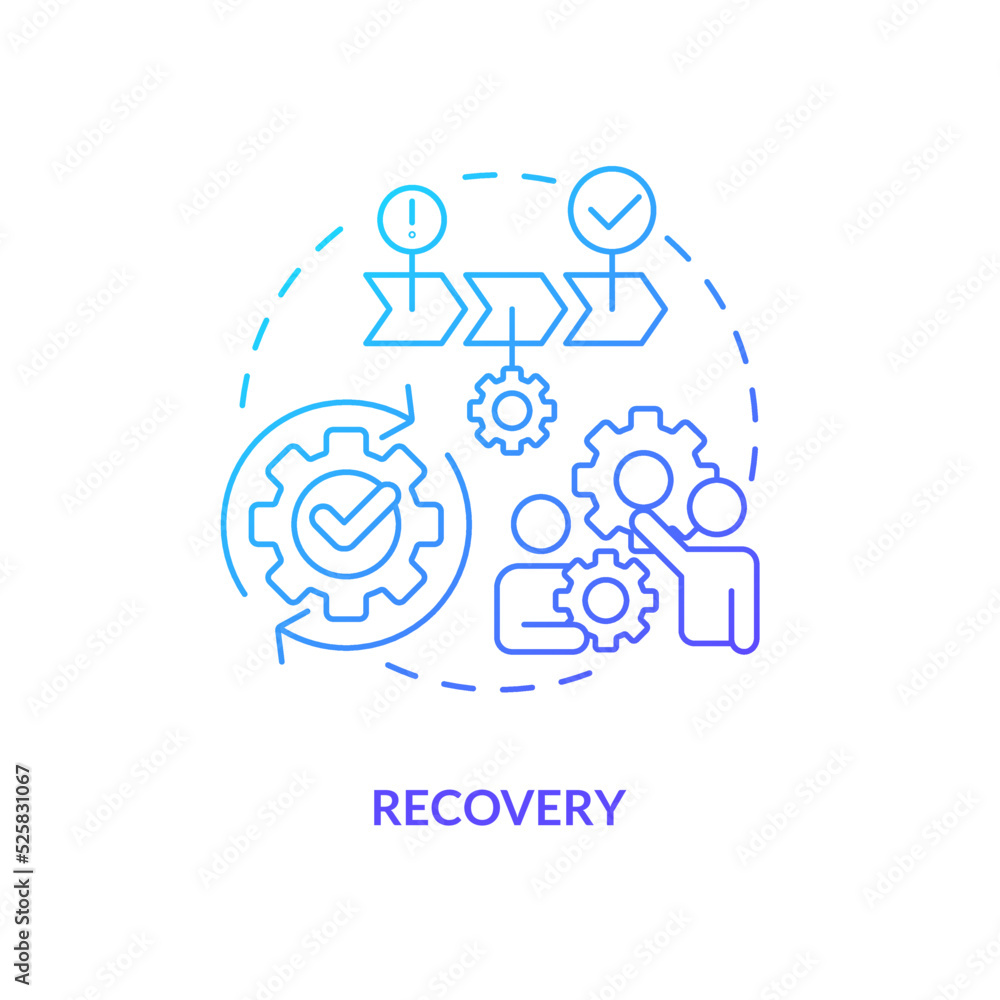 Recovery Column Column Process Symbol Recovery blue gradient concept icon. Return to normal operations. Model ...