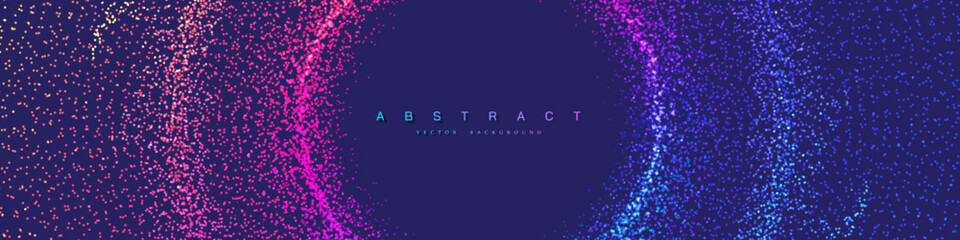 Wall Mural - trendy fluid banner design. abstract glowing particles liquid dynamic flow.