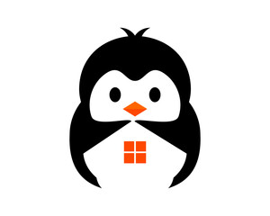 Poster - Penguin with home window inside