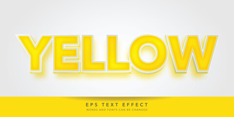 Wall Mural - yellow 3d editable text effect