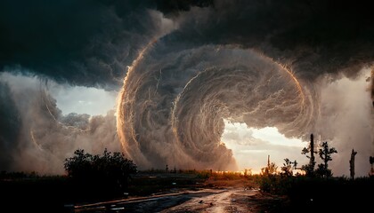 Wall Mural - fantasy portal effect. smoke moving in a circle formation.science fiction universe exploration.porta