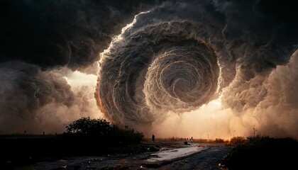Wall Mural - fantasy portal effect. smoke moving in a circle formation.science fiction universe exploration.porta