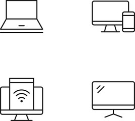 Wall Mural - monochrome elements perfect for adverts, stores, design etc. editable stroke. vector line icon set w