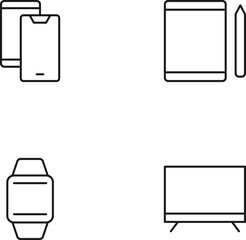 Wall Mural - monochrome elements perfect for adverts, stores, design etc. editable stroke. vector line icon set w