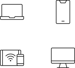 Wall Mural - monochrome elements perfect for adverts, stores, design etc. editable stroke. vector line icon set w