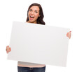 © Andy Dean - Transparent PNG of Beautiful Mixed Race Female Holding Blank Sign.