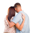 © Andy Dean - Transparent PNG of Military Couple From Behind Hugging Looking Away.