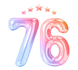 76 years anniversary gradient number