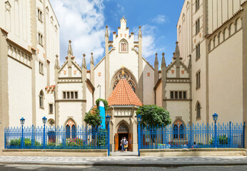 Maisel Synagogue or Maiselova synagoga in Jewish Quarter of Prague. Prague, Czhech Republic