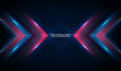 3D blue red techno abstract background overlap layer on dark space with motion blur tech style effect. Graphic design element arrow concept for banner, flyer, card, brochure cover, or landing page
