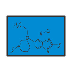 Sticker - Icon Of Chemistry Formula On Classroom Blackboard