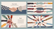© melita - Community team business colleagues. Agreement or business between group co-workers. Editable web page - template or banner or cover poster. Hands holding puzzle and speech bubble.Handshake
