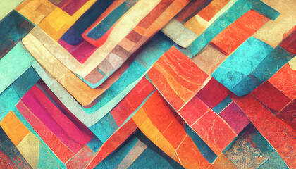 Wall Mural - 3D render abstract colorful texture background series design