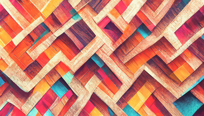 Wall Mural - 3D render abstract colorful texture background series design