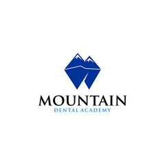 Wall Mural - Mountain dental logo vector idea.southern mountain vector template