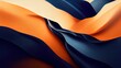 Blue and orange abstract background. Colorful gradiant with smooth flat geometric shapes. Web banner. Digital graphic elements. High end 4K wallpaper. 3D render.