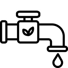 Wall Mural - water tap line icon